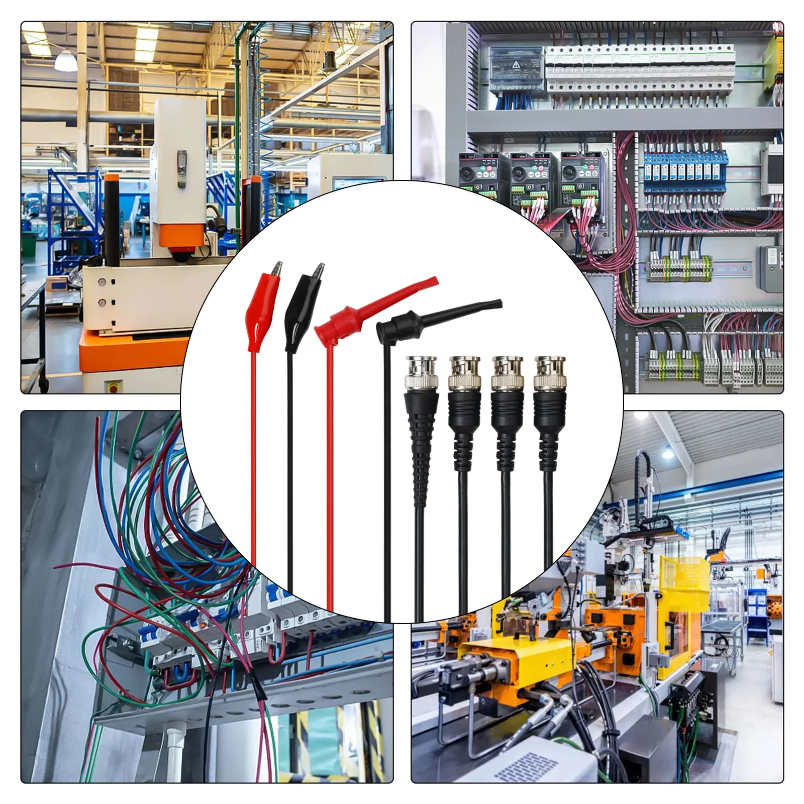 Crocodile Clip BNC Coaxial Cable Test Equipment 120cm Line Length 100cm Length 500V Voltage Rating 5A Current Rating