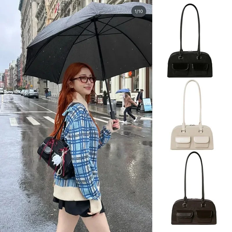 New Korean Xu Yunzhen Sane Style Standoil Bowling Bag STAND OIL Boston Tote Bag Underarm Bag for Women Everyday Use Women's Gift