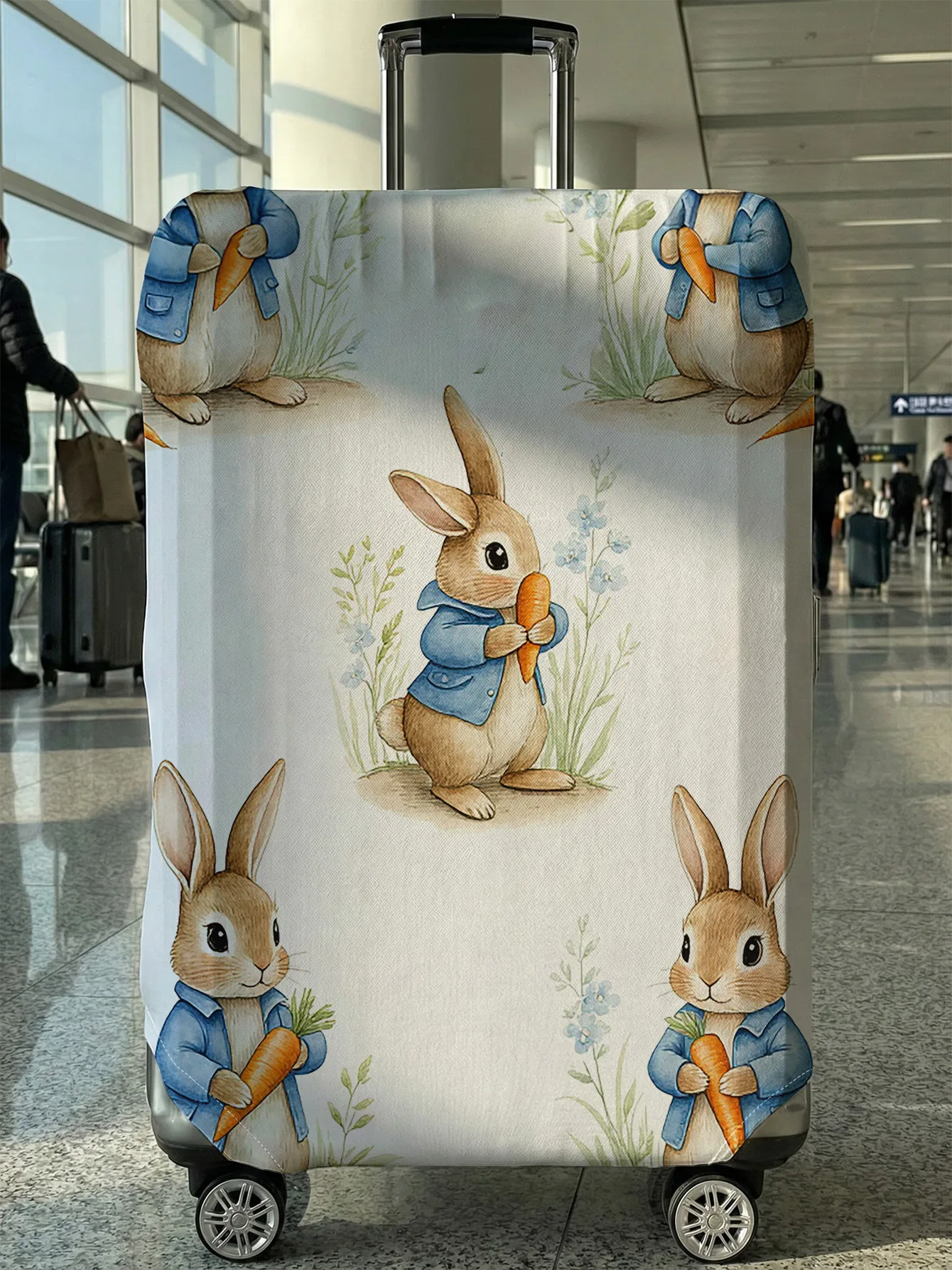 

Чехол для багажа с принтом Peter Rabbit Carrot, подходит для чемоданов 18-32 дюймов, чехол на ручку чемодана, дорожные аксессуары