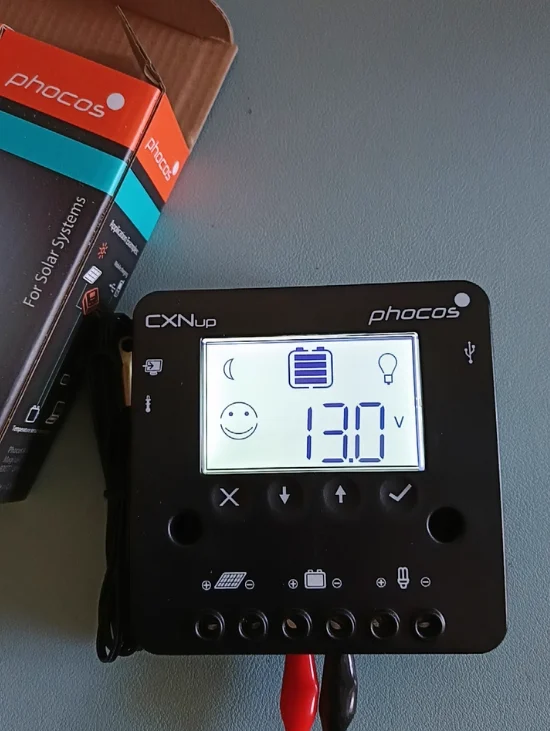 Controlador de carregamento solar Phocos Alemanha CXNup com comunicação e monitoramento USB dedicado