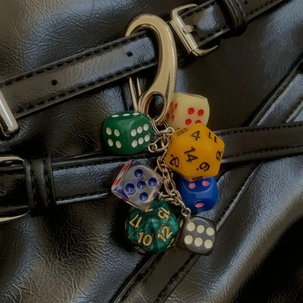 Multi Element Waist Hanging Decorative Keychain Lucky Belt Buckle Bag Pendant Vintage Creative Grape Skewer Chain Dice Keychain