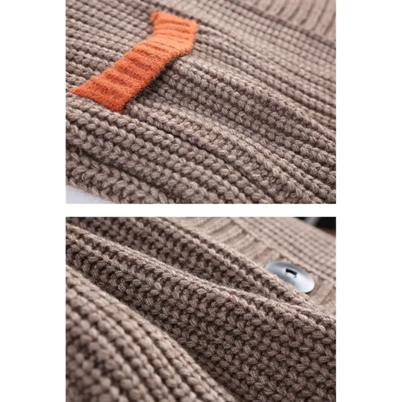 Wiosna 2026 Nowa Koreańska Moda Damski Długi Kardigan Dzianinowy Luźny Gruby Sweter Casual Vintage z Kapturem Odzież Dzianinowa B1350