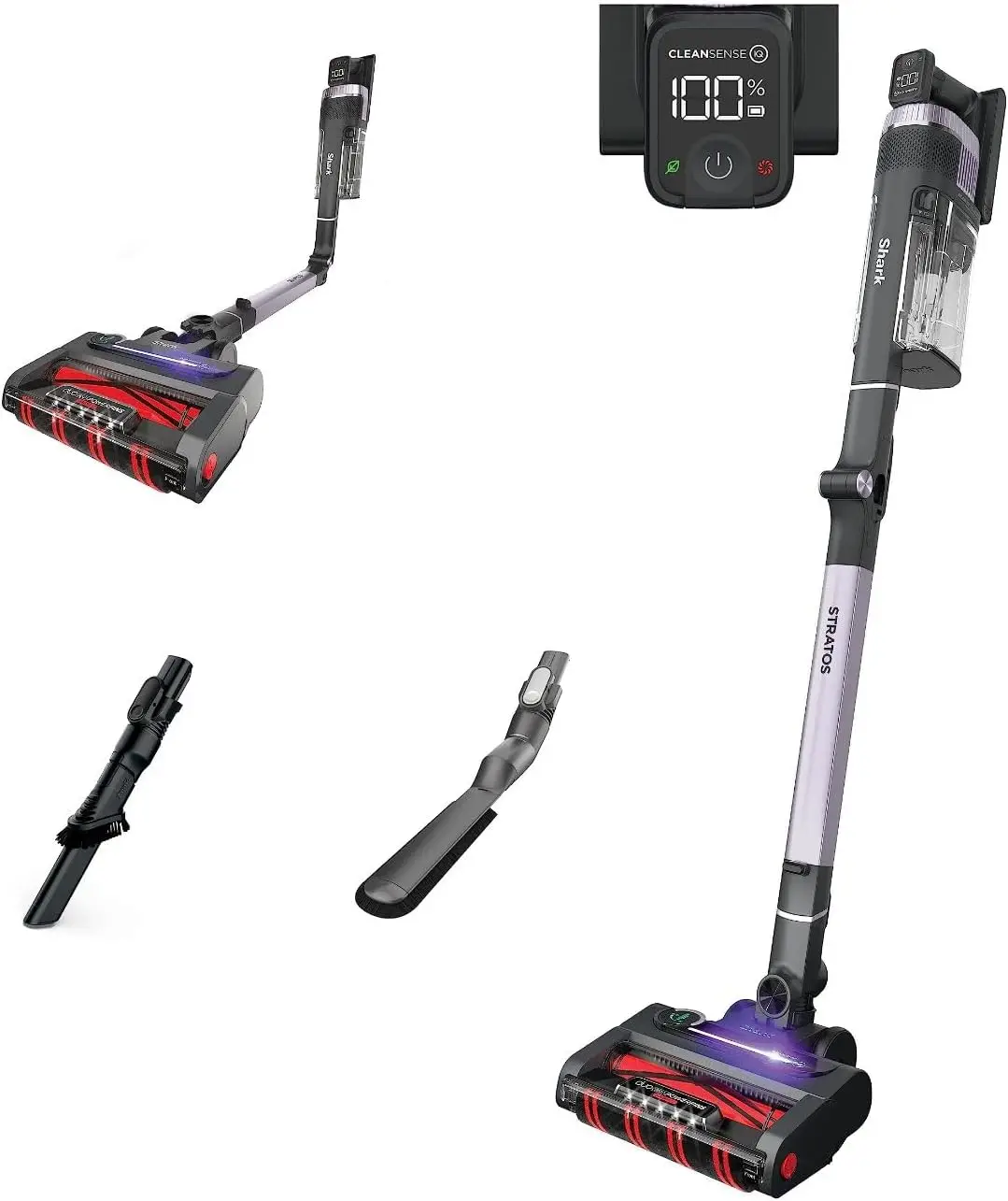 Shark Stratos Cordless Vacuum with Clean Sense IQ and Odor Neutralizer, DuoClean Powerfins HairPro, Includes Duster Crevice Tool