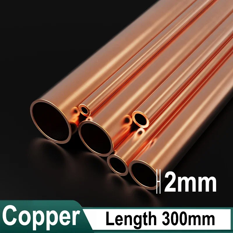 

1Pcs T2 Copper Pipe Tube 8mm-25mm OD Hollow Capillary 300mm Length Straight Copper Tubing