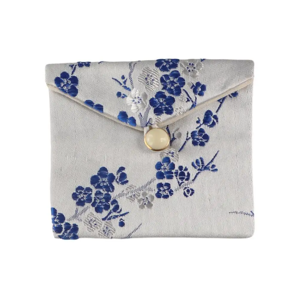 Retro Satin Jewelery Bag Embroidered Buckle Wallet Chinese Style Purse Coin Purse Birthday