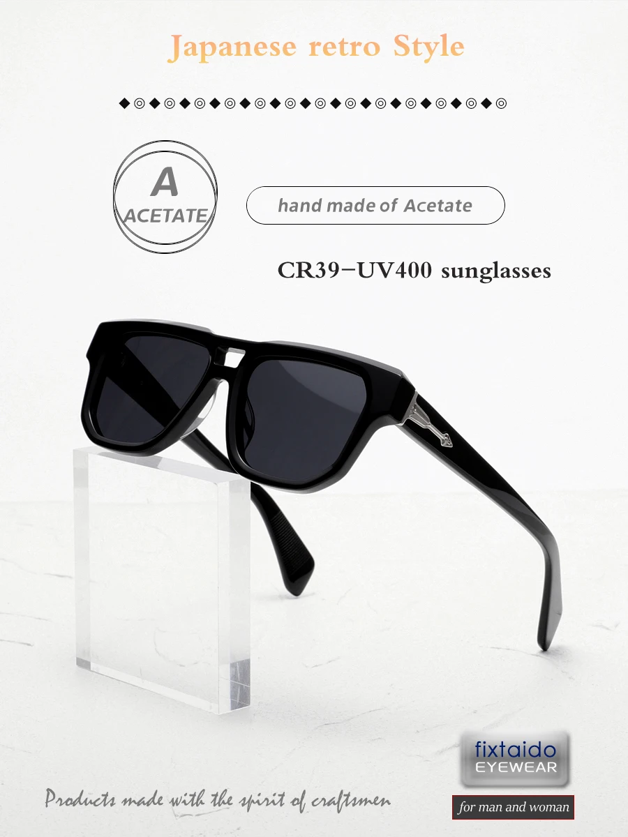 JACQUES design Acetate Aviator sunglasses | CR39 lenses | 100% UV protection |  large size sunglasses for men| JMM304LX