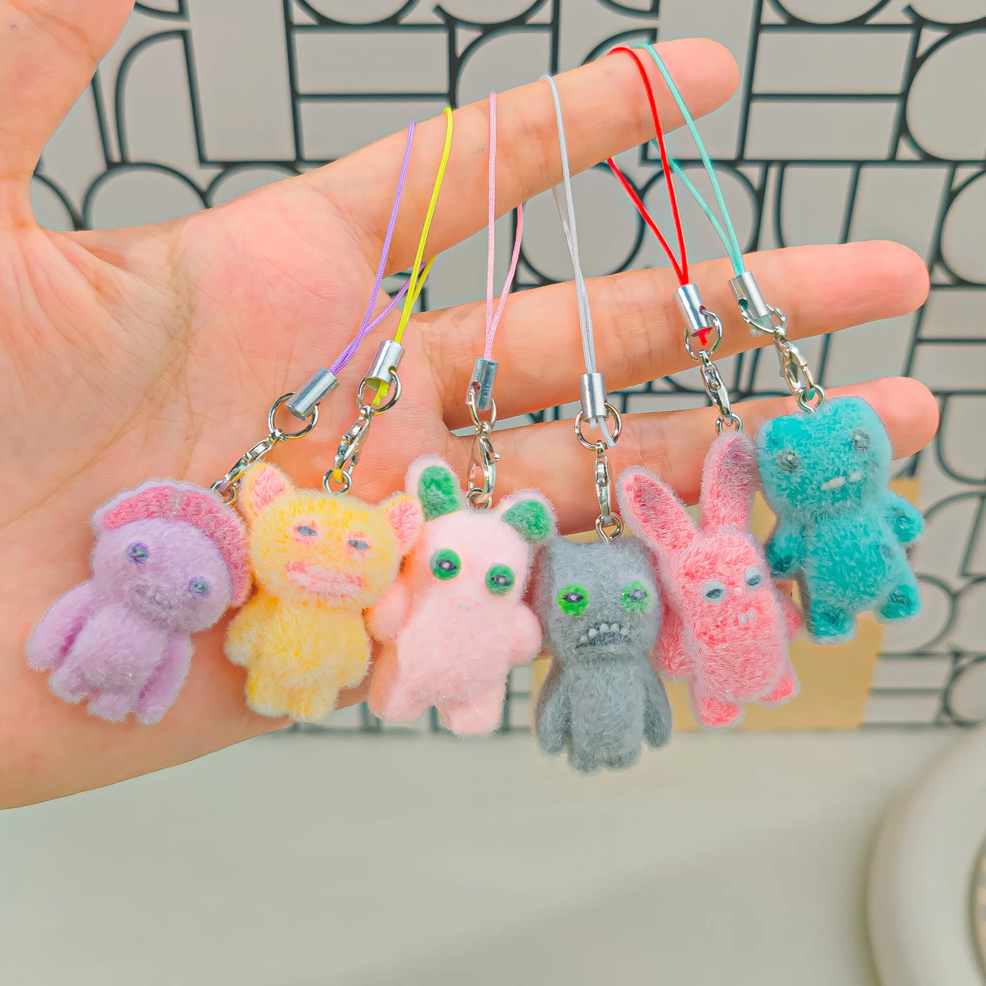 5 قطعة ل Fuggler مضحك الوحش القبيح الدمى المفاتيح اللعب Kawaii أنيمي لعبة ظهره قلادة الاطفال هدايا عيد الميلاد