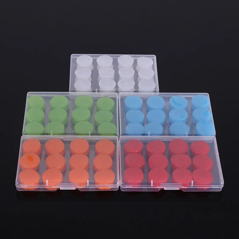 6/12PCS Silicone Ear Plugs Redução de Ruído Sono Anti Cancelamento Som Isolamento Proteção Earplug Dormir Reutilizáveis Ear Plugs