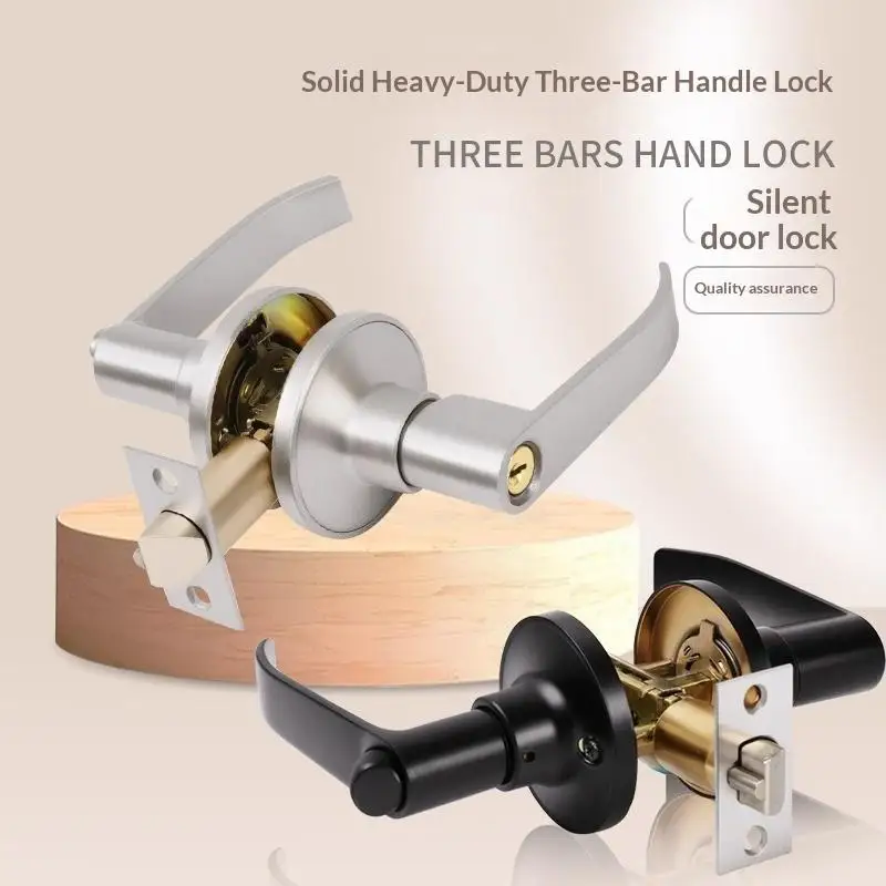 New「Door Handle Lock Round Entry Security Privacy Sliding Front Doors Entrance Keyed Locks For Bedroom Living Room Household」