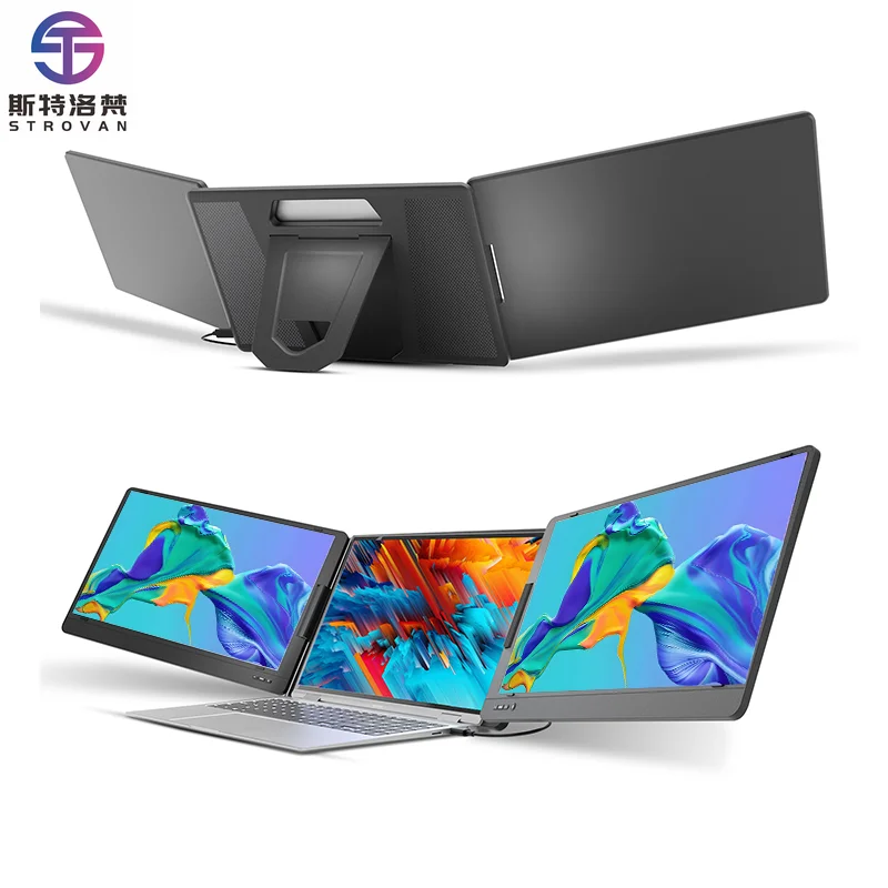 14-Inch Triple Dual  with IPS Panel Type-C Interface Speaker Feature for Laptop Computer Glare Surface LCD Screens
