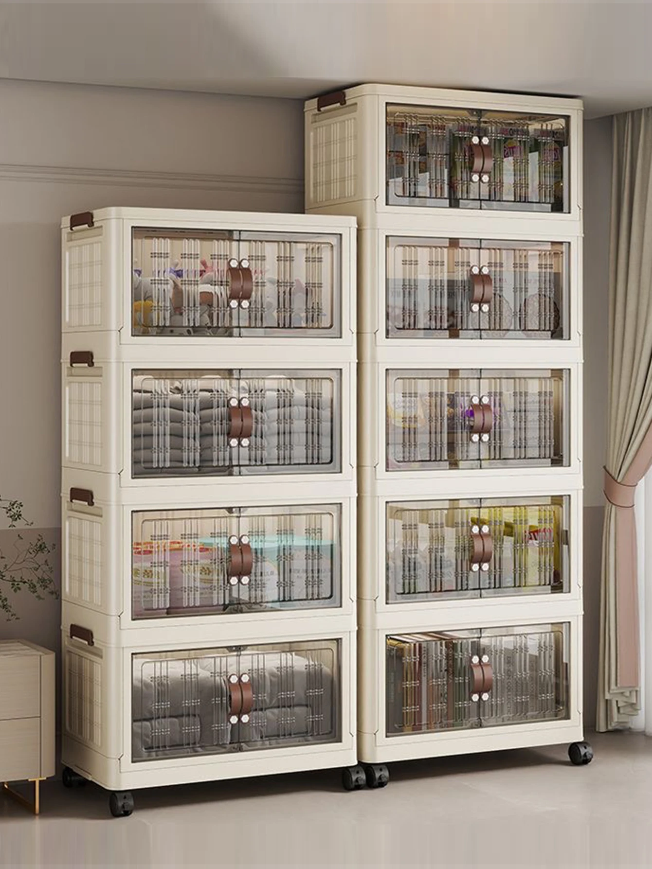 Multifunktions-Klappschrank mit großer Kapazität, staubdichter Kleiderschrank, Schrank-Organizer, einfach zu installierende Aufbewahrungsboxen – Detail 1
