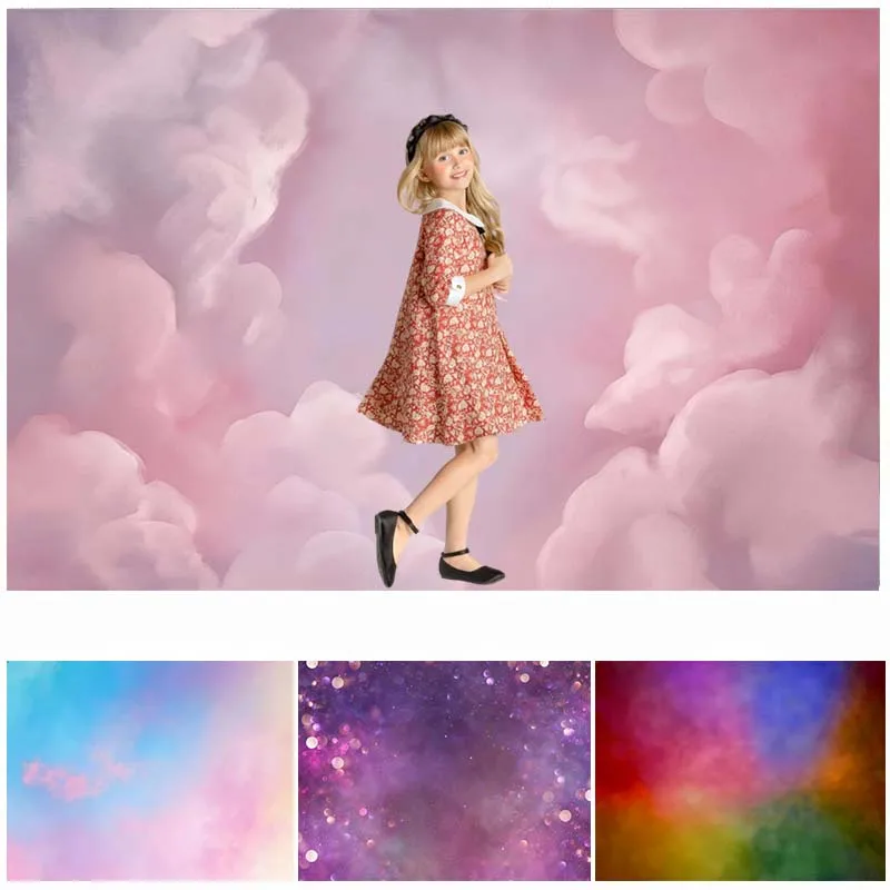 

LS Dreamy Colors Vintage Texture Kids Photography Backdrop for Baby Portrait Photoshoot Abstract Photographic Prop Art Photocall