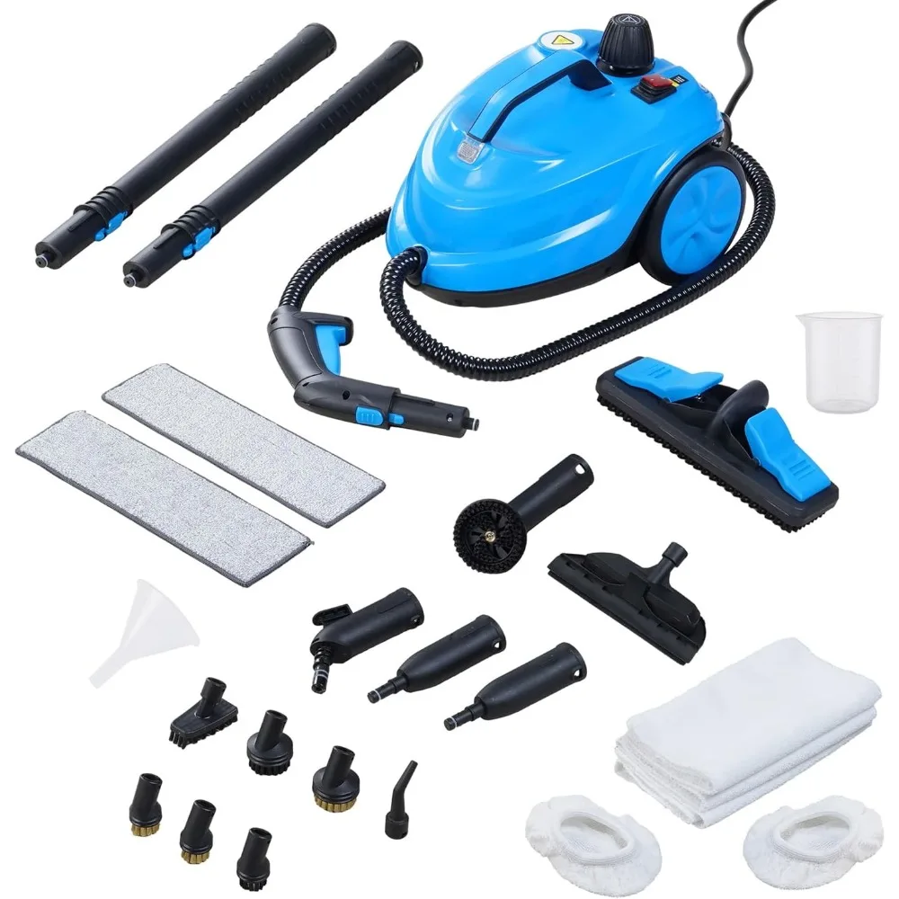 HAOYUNMA 1800W Steam Cleaner with 19 Accessories Multipurpose Heavy Duty Cleaner With 1.8L Tank Chemical-free Rolling Cleaning