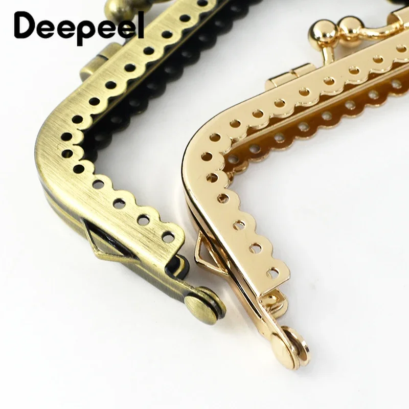 2/5/10Pcs Deepeel 85mm Square Smooth Metal Purse Frame Kiss Clasp Bags Handle DIY Bracket Sewing Handbag Crochet Bag Accessories