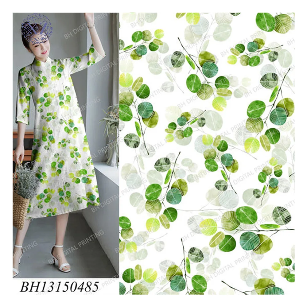 Chinese Cotton Fabric High Quality 100% Cotton Poplin Floral Pure Material Cotton Fabric For Dress