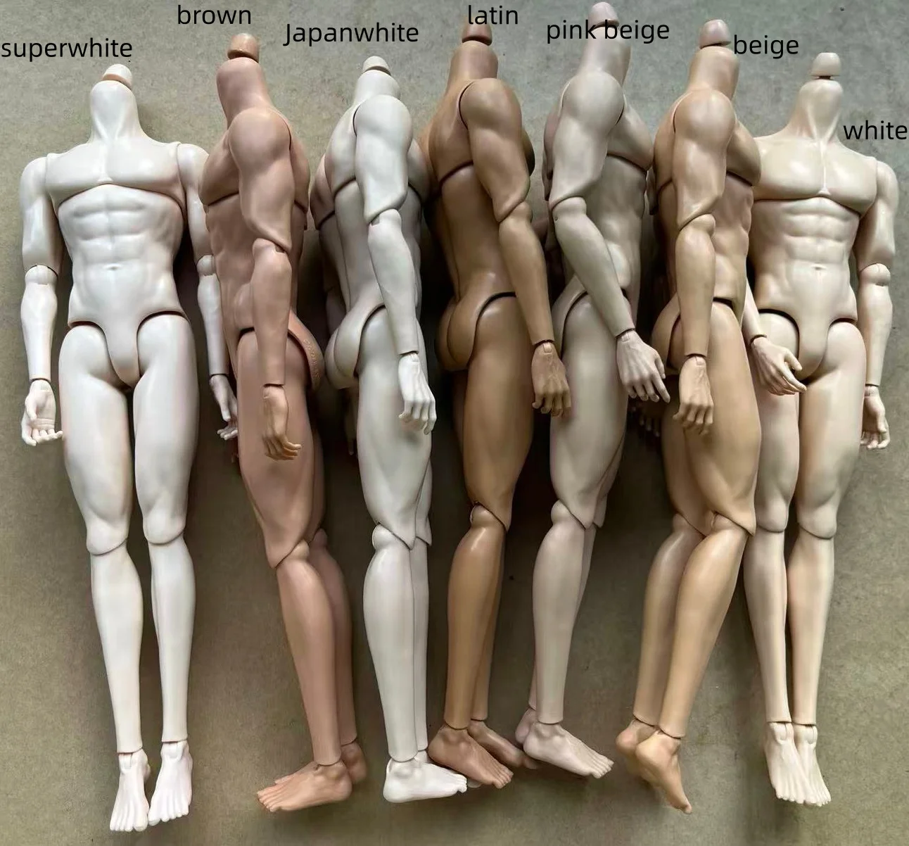 YUNYI Yoga Male Doll Body 1/6 Muscle Beige White Superwhite Color Doll Figure Toys Collective Solider Man Body Figures