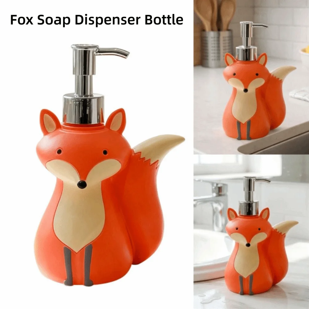 

Милый дозатор для мыла в виде лисички, многоразовая бутылка с дозатором-помпой, мультяшный дизайн, коллекционный дизайн в виде животных
