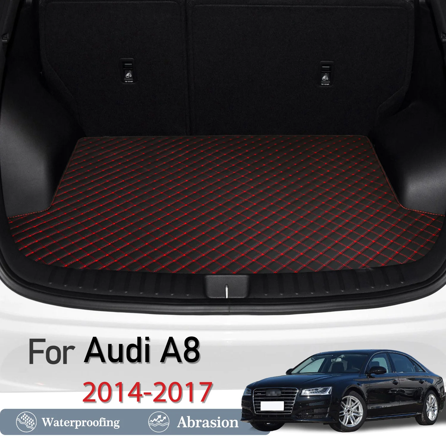 

New Artificial Leather Car Trunk Mat Rear Trunk Cargo Protective Mat Car Interior Accessories For Audi A8 2014-2017