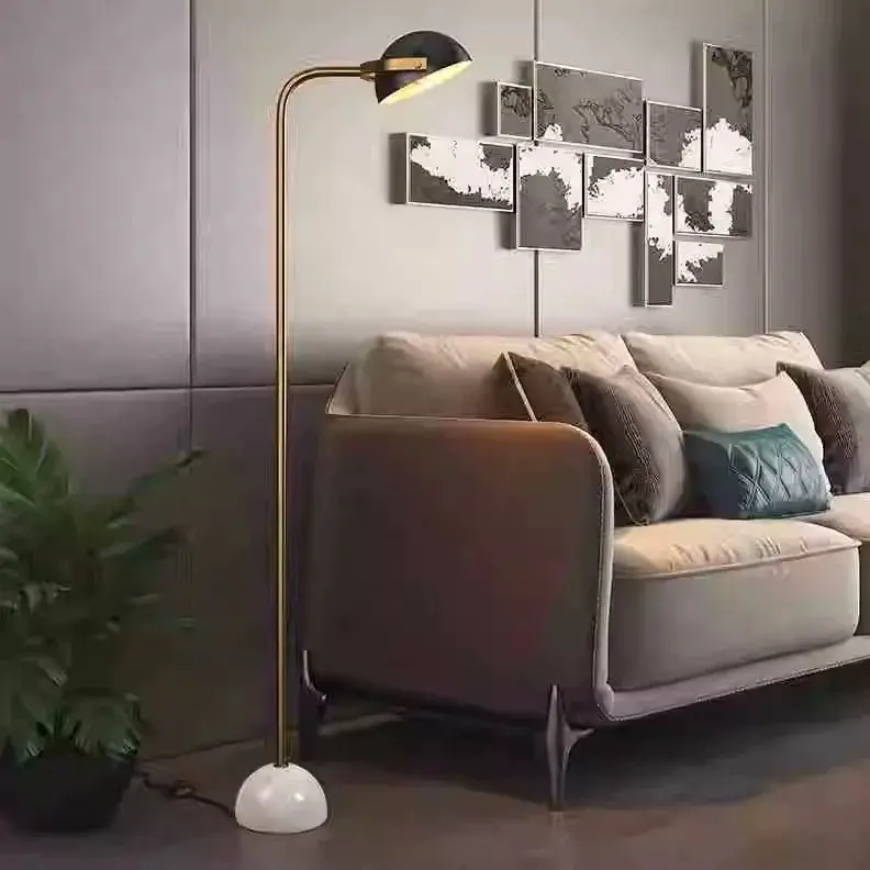 American personality creative electroplating marble base model room decoration living room bedroom floor lamp
