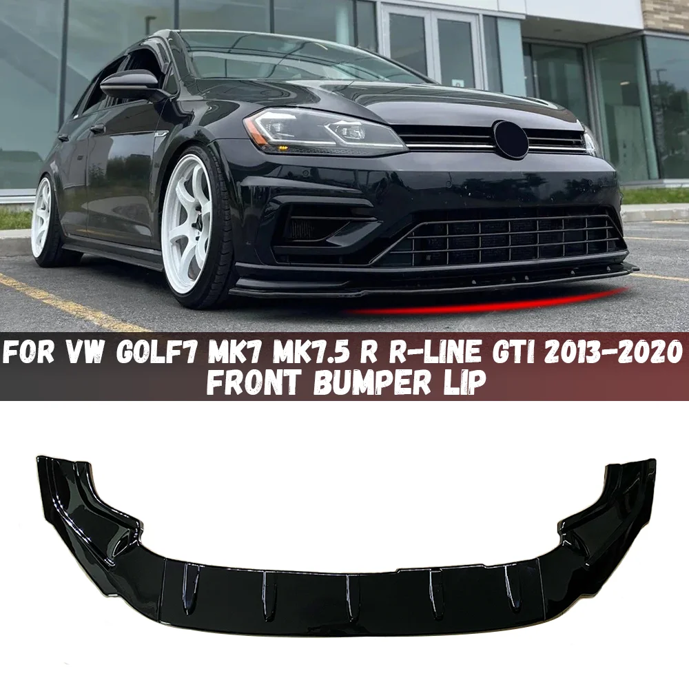 

For Volkswagen Golf7 MK7 MK7.5 R R-Line GTI GTD 2013-2020 Car Front Bumper Lip Chin Spoiler Splitter Bodykit Tuning Trim