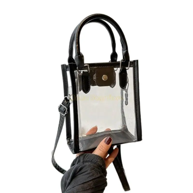 

X90D Transparent Shoulder Bag for Beach Shopping and Travel Convenience PVC Crossbody Purse Casual Handbag