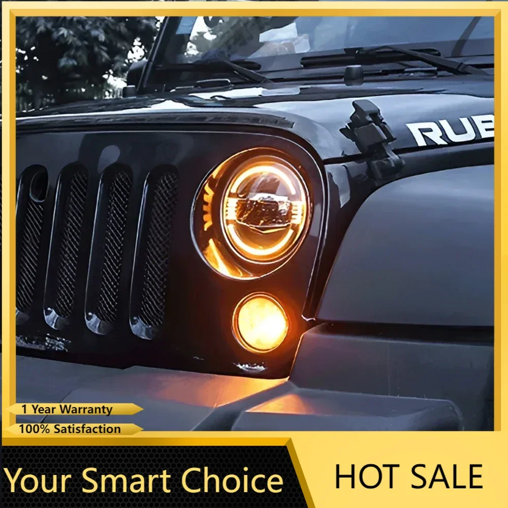 

Модернизированные автомобильные передние фонари для Jeep Wrangler 2007-2017, автоматические светодиодные фары в сборе, бифокальные линзы, аксессуары для дневных ходовых огней
