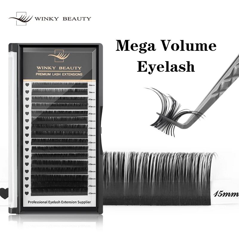 

winky beauty 16Rows Classic Individual Eyelash Extension Lashes Matte Black Professional Soft Natural