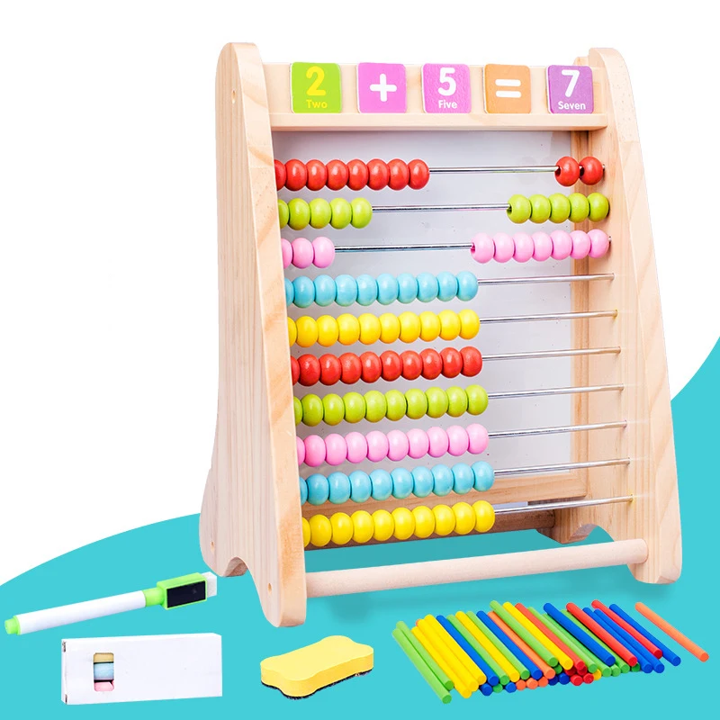 

Writing Board Wooden Multi-function Mathematics Abacus Arithmetic Drawing Board Calculation Frame Educational Toys For Children