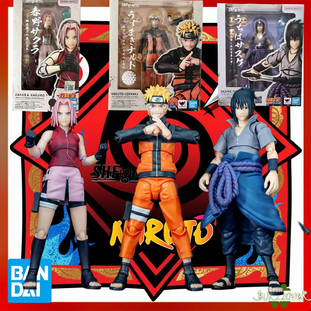 

100% Authentic Bandai S.H.Figuarts Series Sakura Haruno, Sasuke Uchiha, Naruto Uzumaki – Konoha's New Sannin Articulated Figure