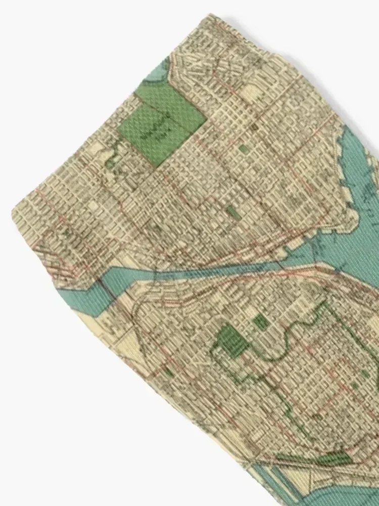 Seattle Vintage Map | Full Color Socks floral Wholesale crazy basketball Socks Ladies Men's