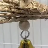 Parrot Chew Toys Natural Corn Husk Braided Teething Bell String Chewing Toys For Pet Birds Entertainment And Anxiety Relief