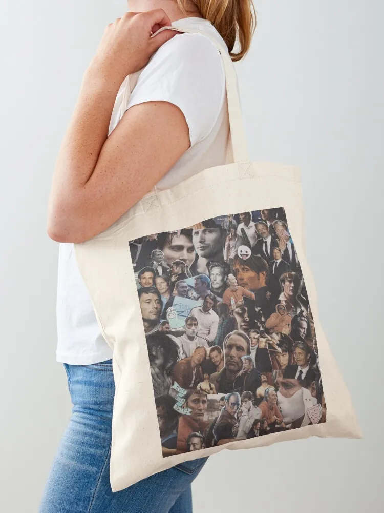 

Mads Mikkelsen Collage Tote Bag large size bags shopping bag Big bag bags luxury women