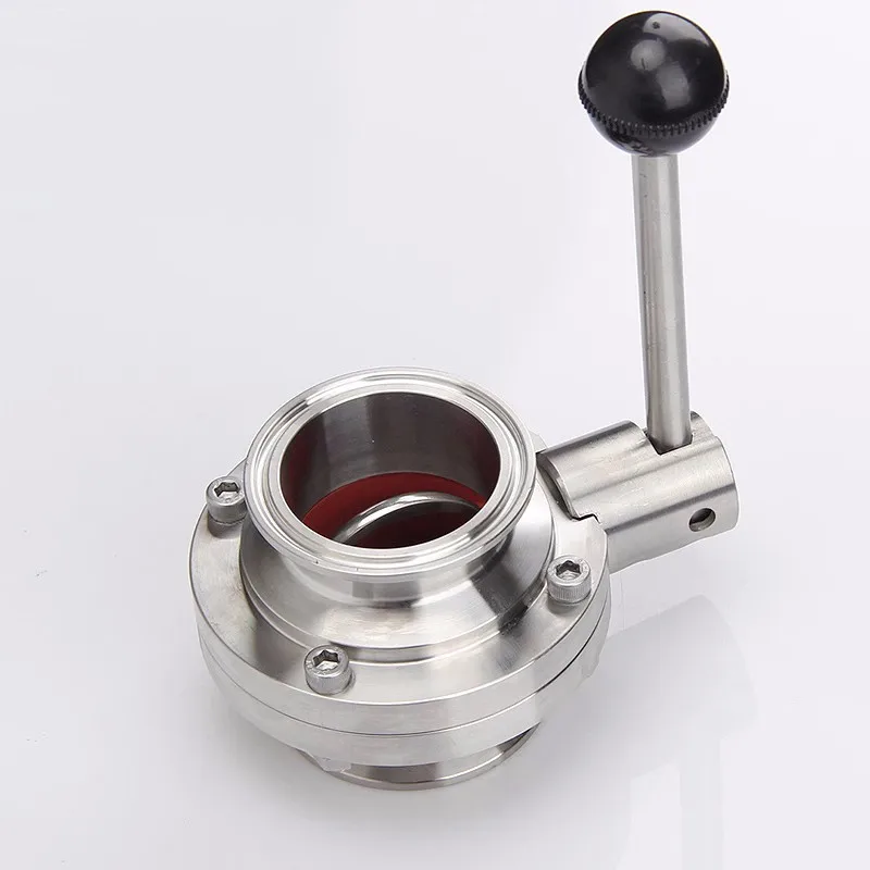 Heavy Manual quick install fluid butterfly valve, craft brewing sanitary clamp quick connect butterfly valve,304 stainless steel