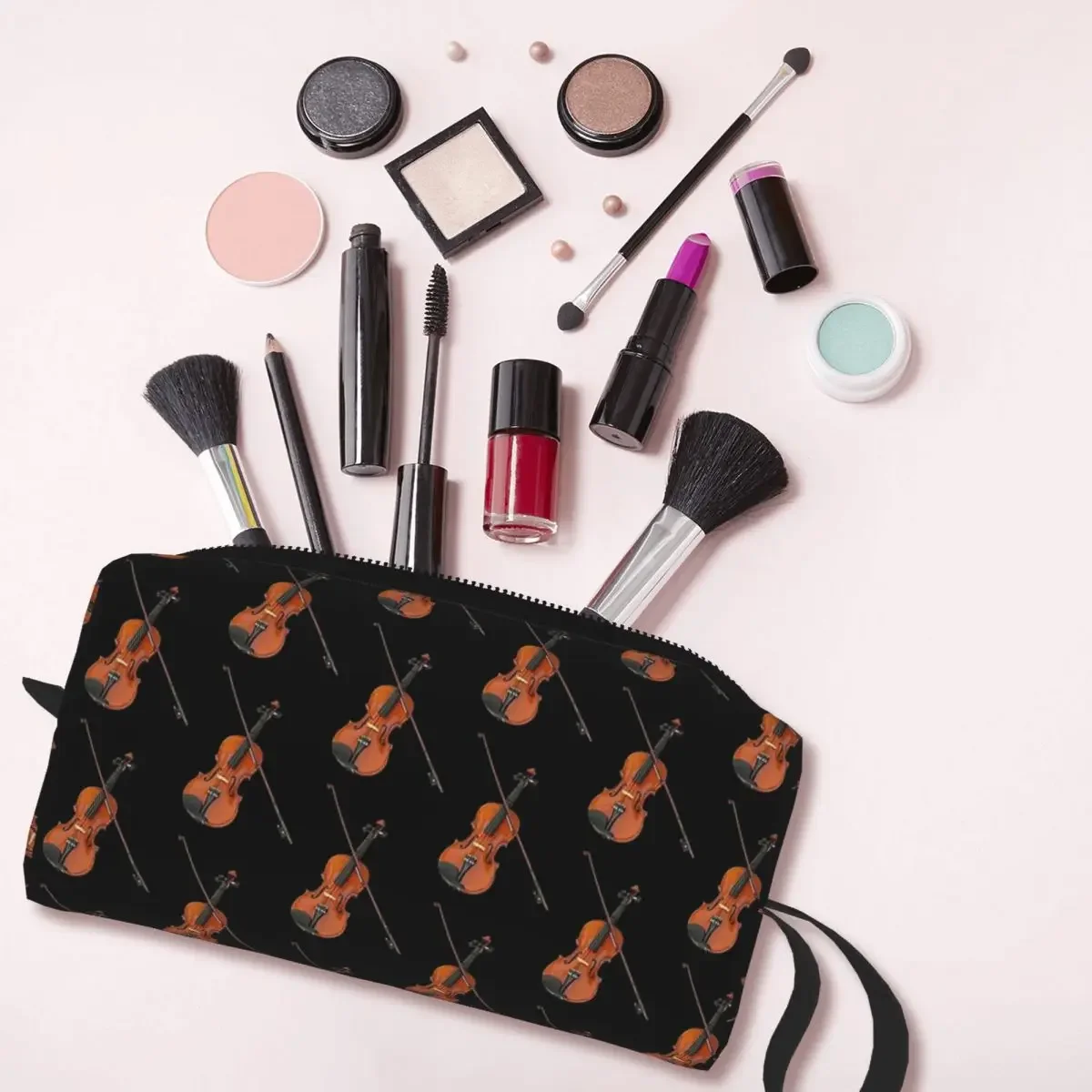 Klassische Violine Make-up Tasche Kosmetik Veranstalter Lagerung Dopp Kit Toiletten artikel Kosmetik tasche für Frauen Beauty Travel Bleistift Fall