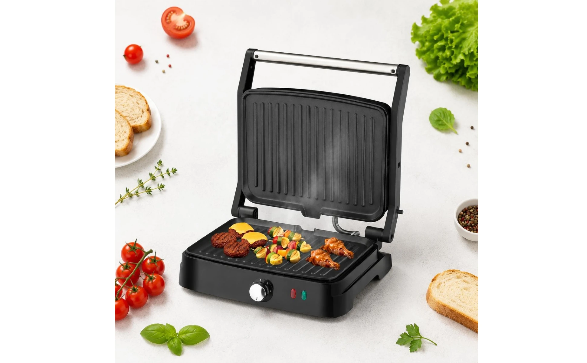 Sandwich Grill 220V Electric Grill Press Countertop Appliance Nonstick Plates Adjustable Heat for Home