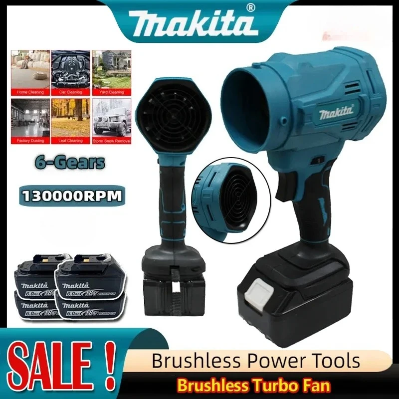 

Makita 18V Battery High Speed Brushless Electric Air Blower 6-Gears Jet Turbo Fan Violent Fan Cordless Air Duster Tool
