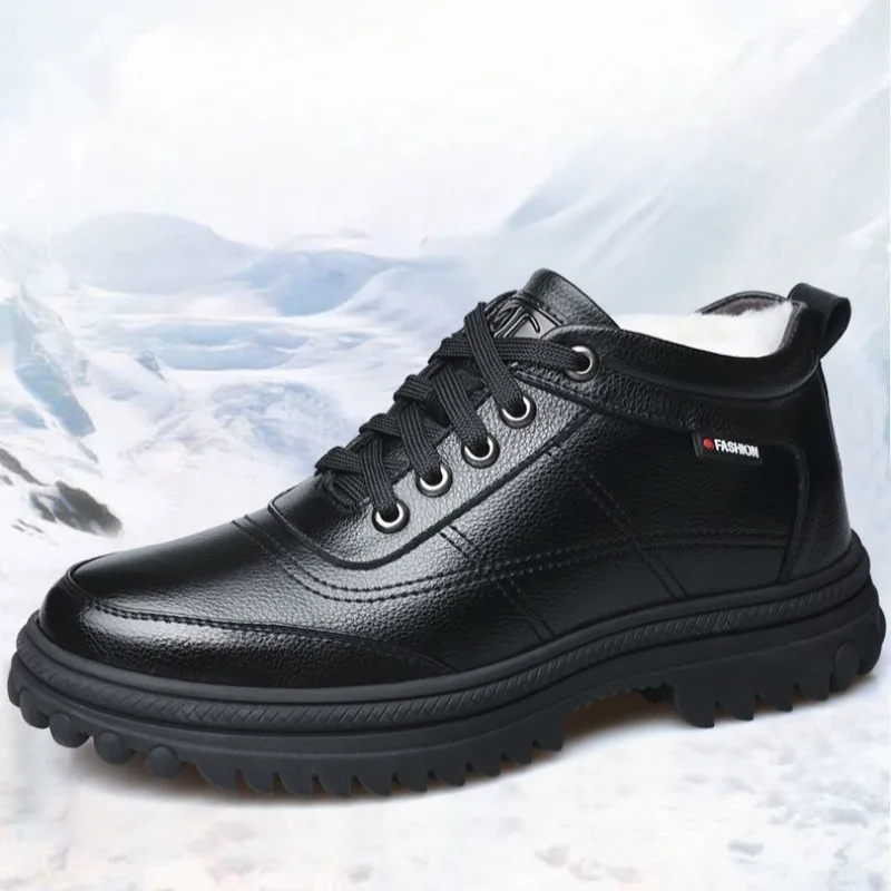 2026 New Winter Men's Snow Boots Comfortable Male Sneakers Warm Thickened Non Slip Botas Outdoor Versatile Cotton Shoes for Man