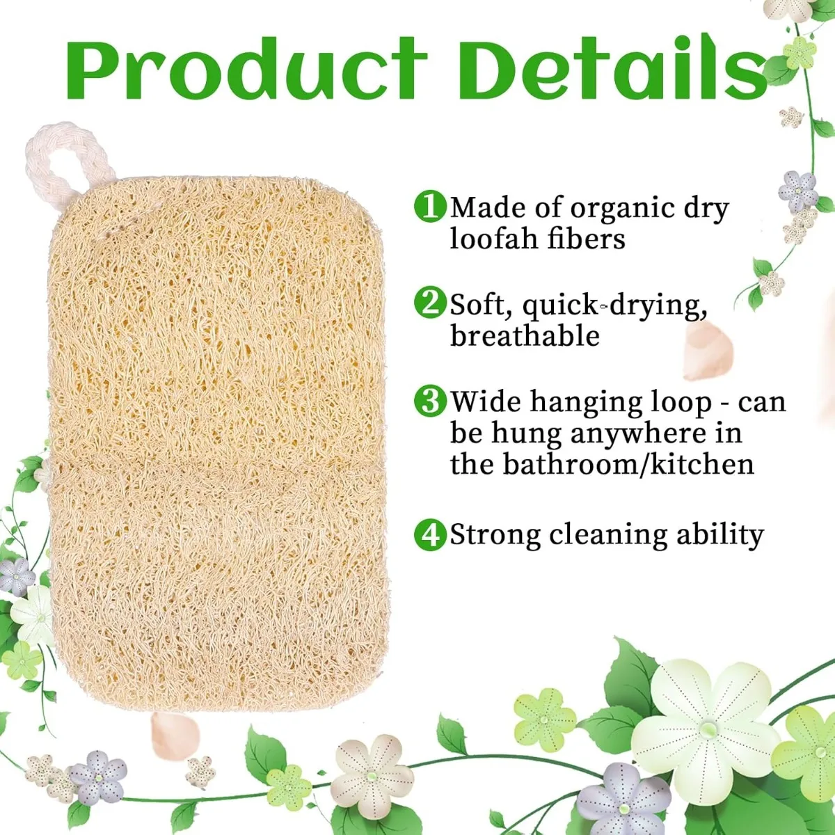 Compostable Natural Loofah Sponges 10 PCS Natural Sponges Loofah Dish Sponge Uses For Kitchen