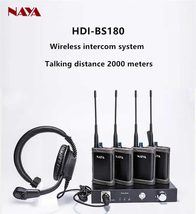 NAYA wireless guide call system BS180 Wireless Full Duplex Intercom System Base Station supports switcher wireless One for four