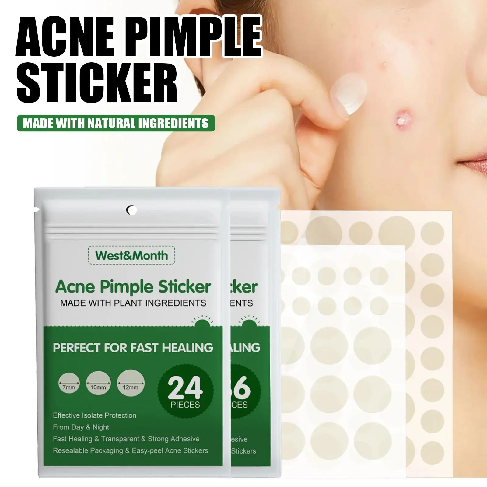 New Press Edge Acne Patch Invisible Concealer Acne Patch Light Breathable Suction Pus Suction Liquid Acne Patch image 5