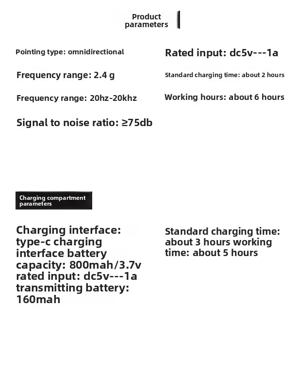 Magnetic wireless collar microphone one-click noise reduction reverb monitor