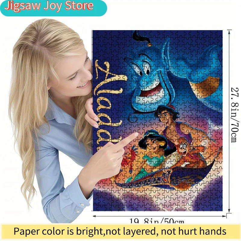 Puzzle di Aladino da 1000 Pezzi - Viaggio Magico sul Tappeto Volante, Rompicapo, Puzzle Quadrato da Grattare per Adulti e Anziani, Fa