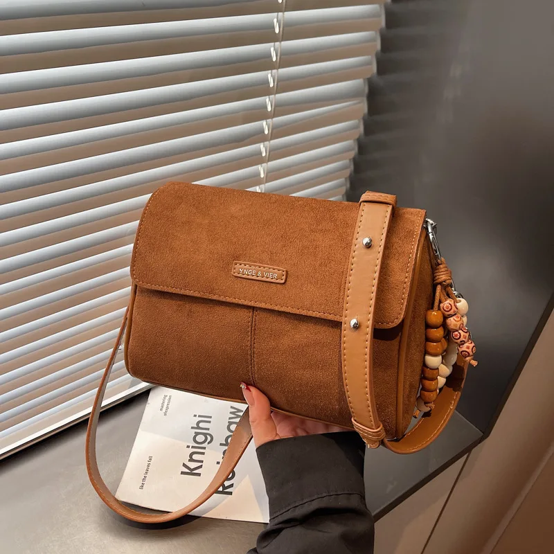 

Новая винтажная замшевая сумка 2025 года для женщин, роскошная матовая сумка через плечо, текстурированная сумка премиум-класса, ретро и элегантная ​