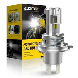 AUXITO 1Pcs 1500Lm No Fan Motorcycle LED Headlight Hi Lo Beam H4 HB2 LED Bulbs Super Bright Motorbike Headlamp Lights 12V