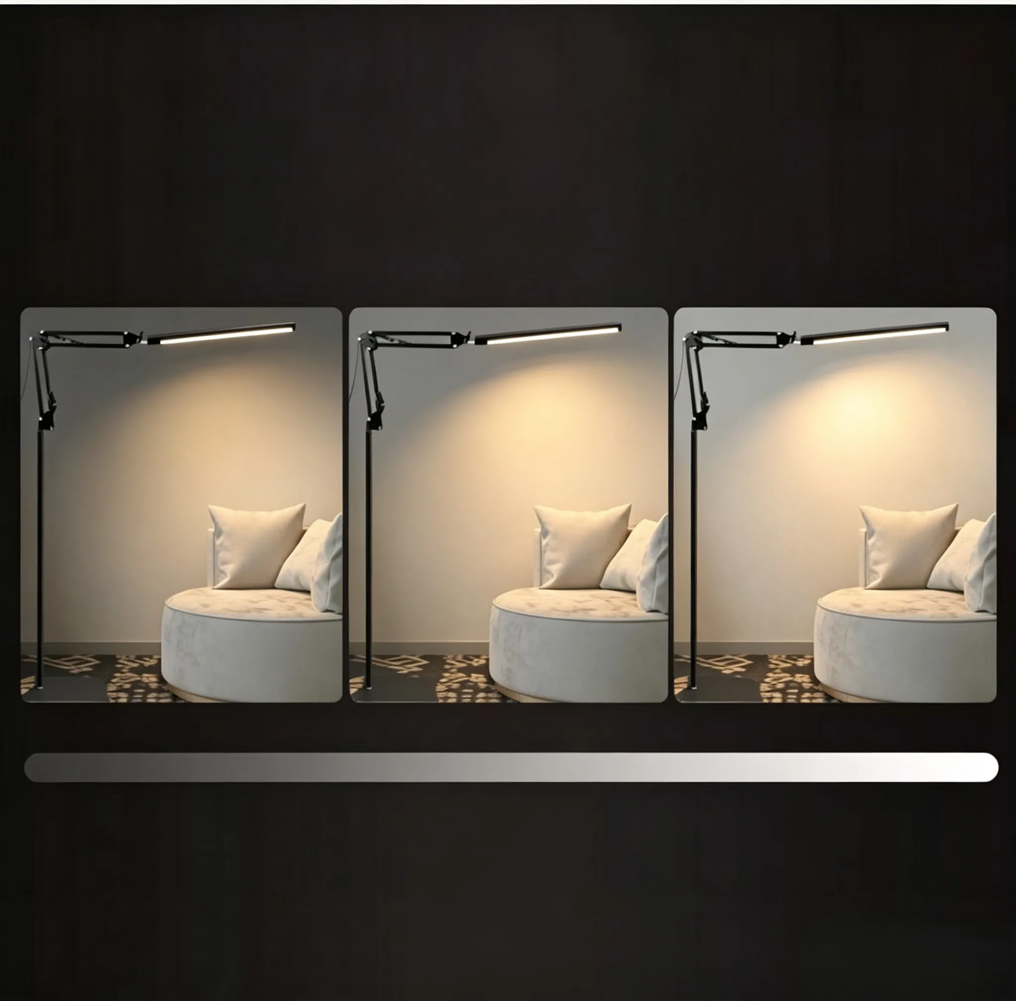 LED Floor Lamp, USB Powered Bright Living Room Bedroom Bedside Standing Light, 3-Tier Dimmable Multi-Function Reading Piano Lamp - view 3