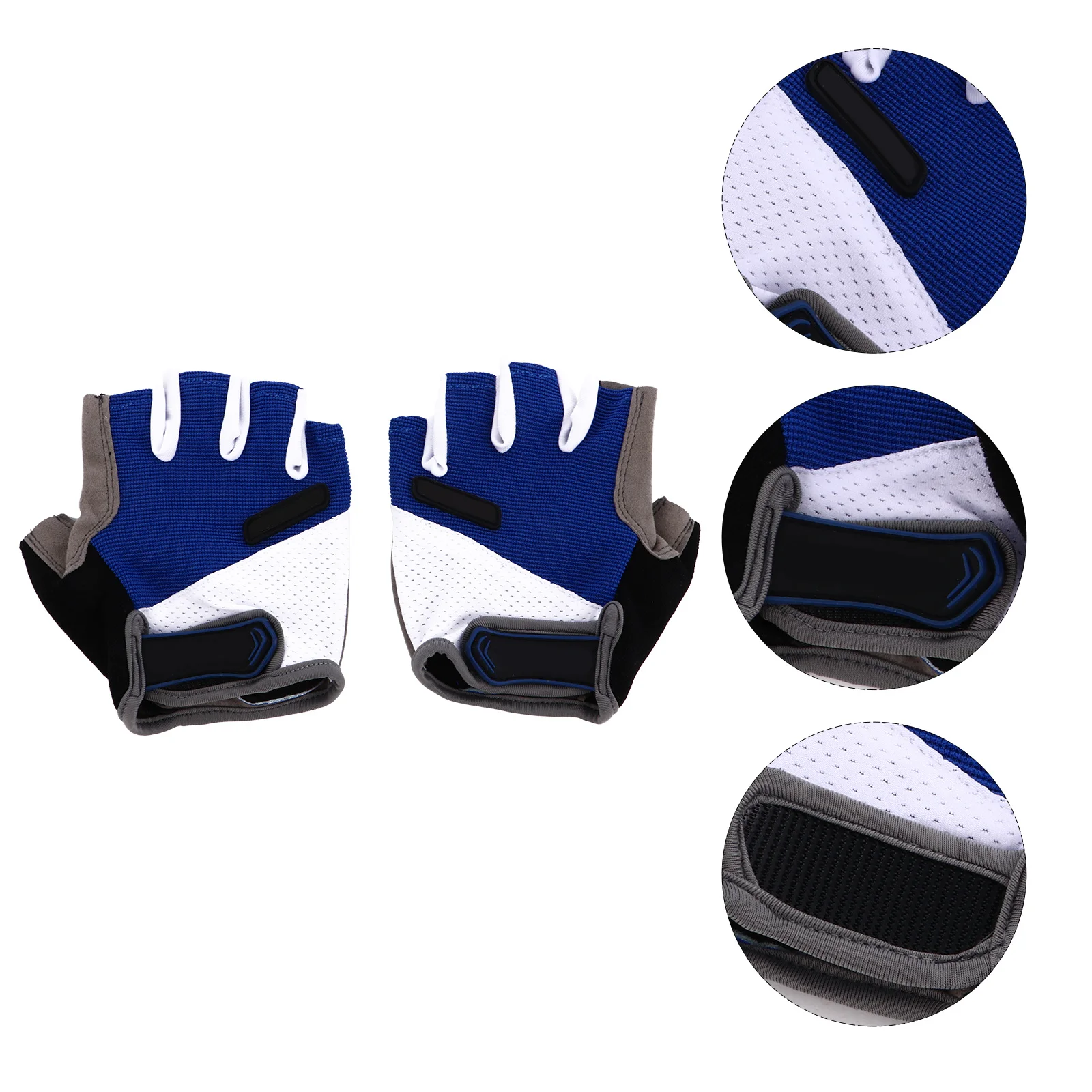 1Pair Outdoor Cycling Gloves Half Finger Anti-Slip Road Bike Gloves Breathable Elastic Mesh Shock Absorption Riding Protective