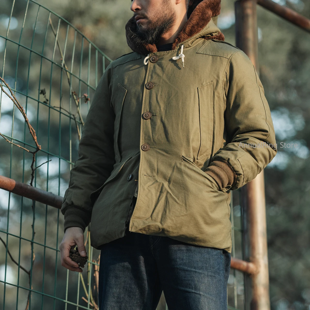 BRONSON B-9 ダウンジャケット フライトジャケット メンズ 中長ダウンジャケット B9 厚手冬服