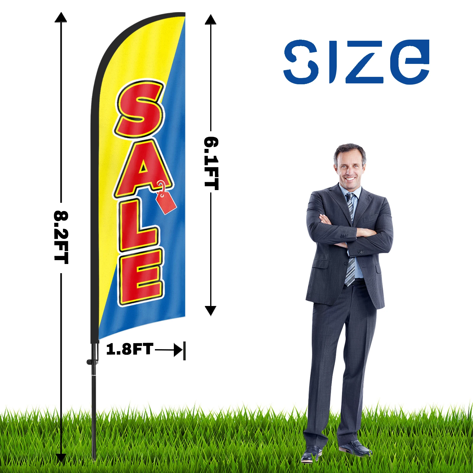 FSFLAG 1PCS 280CM The Sale Feather Flag with Flagpole Advertising Outdoor Banner Decoration for Businesse and Storefront