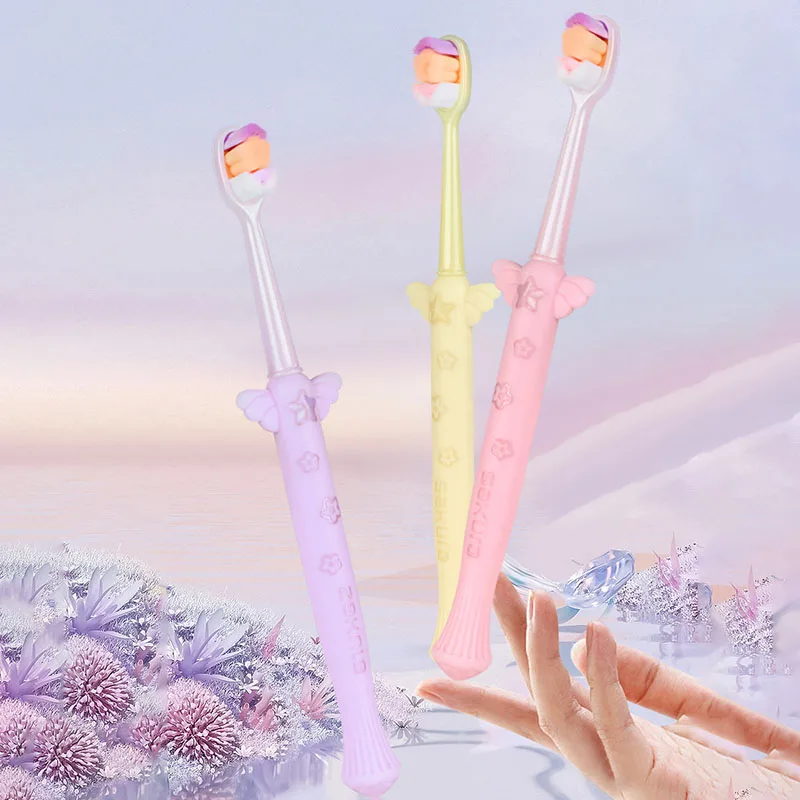 Antibacterial And Mildew Proof Fairy Stick Children's Toothbrush Million Small Head Soft Bristled Brush Deep Cleaning Teeth Oral