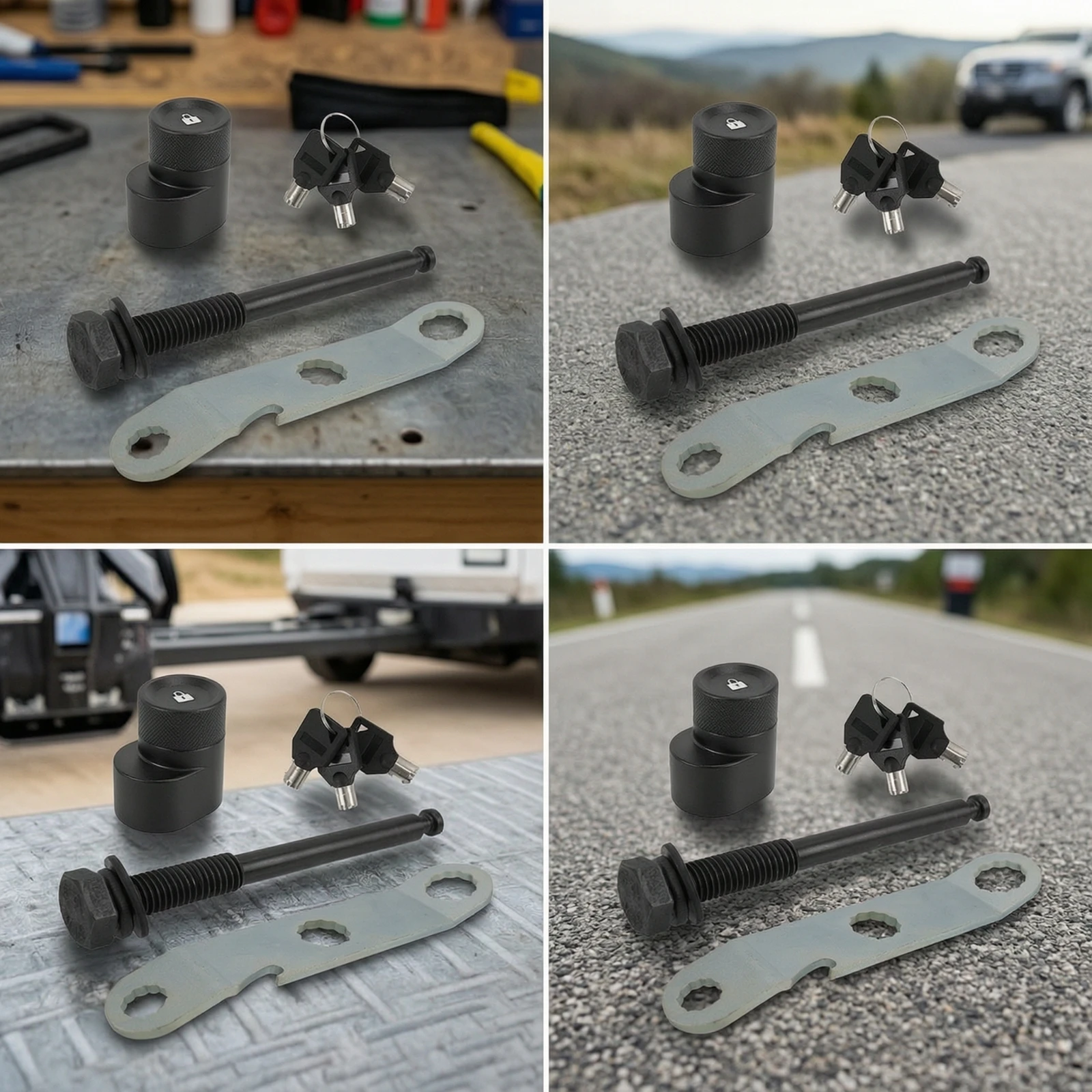 Trailer Lock Fastener Bolt Replacement Anti-Burglary Trailer Lock Fastener Bolt Threaded Hardware for Cyclists, Commuters